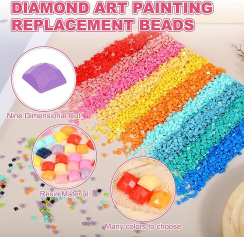 PATIKIL 10000 PCS Diamond Art Painted Beads ، Square 5D Diamond Art Painting Drills Accessories Resin Resin Flat Bottomonstones لاستبدال الأحجار الكريمة ، Bead ، DIY Craft (Black) in Kuwait