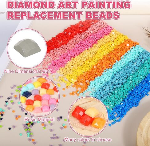 PATIKIL 10000 PCS Diamond Art Painted Beads ، Square 5D Diamond Art Painting Drills Accessories Resin Resin Flat Bottomonstones لاستبدال الأحجار الكريمة ، Bead ، DIY Craft (Black) in Kuwait