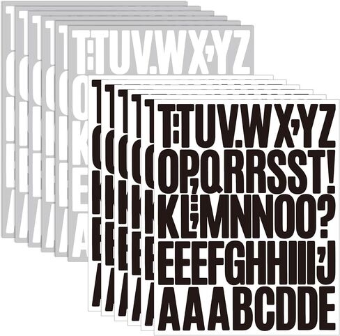 Alphabet Stickers 12 Sheets 1 Inch Letter Stickers Vinyl Self-Adhesive Letters Number for Scrapbooking,Mailbox Labels, DIY Crafts Art Making&Classroom Decor (Multicolor, 1 inch) in Kuwait