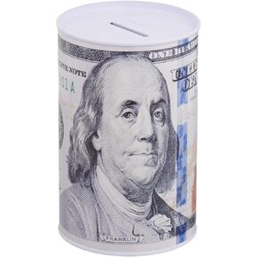 Home Bay Metal Money Piggy Bank with 100 Dollar Bill Wrapping