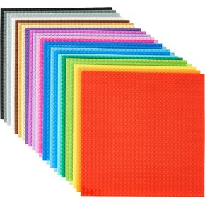 Strictly Briks Classic Compatible with Lego Baseplate 10x10-24 Pack Stackable Baseplates with 32 x 32 Studs, Mats, Bases, Boards, Sheets - Compatible with All Major Brands, Rainbow Colors