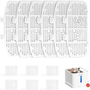 6 Pcs Cat Water Fountain Filters, Cat Fountain Replacement Filters for 3L/100oz Automatic Pet Fountain Cat Water Fountain