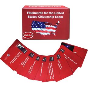 US Citizenship Flash Cards 2025, 3.5"x2.5" Flashcards for The United States Citizenship Exam, Naturalization Test Study Guide American Civics 100 USCIS Questions and Answers Flashcards