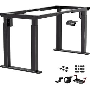 JWX 4-Leg Standing Desk Frame with Dual Motors, Electric Height Adjustable Desk Base, Heavy Duty 330 lbs Load, Fits Desktop 39″–79″, Anti-Collision, Memory Presets, Black Frame Only