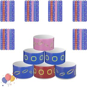 36 Pcs Blue Ring Slap Bracelets for Kids, Blue Ring Theme Party Favors for Kids Birthday Party Decorations Supplies(6 Styles)