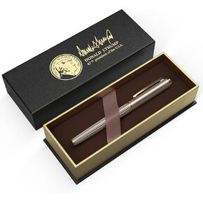 TAUXBLO Luxury Pen for Trump Donald Merchandise Collectors - Black Lacquer Rollerball with 24K Gold Finish, Smooth Liquid Ink Executive Gift Set, Best Graduation Presents for Professionals