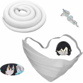 Iguro Obanai Mask and Badge Anime Iguro Obanai Cosplay Snake Shaped Plush Iguro Prop Accessories