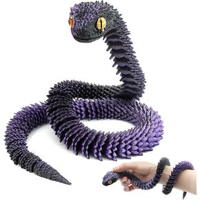 24 Inch 3D Printed Snake,3D Printed Animals,3D Printed Fidget Toys,Articulated Animals Snake,3D Printed Toy for Home Office Desk Decor