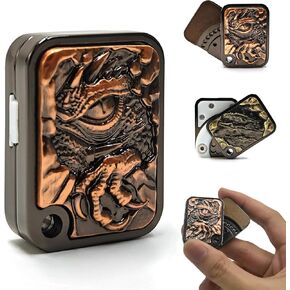 Evil Dragon Fidget Slider, EDC Fidget Toys Adults Sensory Toy Haptic Slider, Home Office Gadgets Executive Desk Toy for Keep Focus & Stress Relief, Gift for Him (Copper/Brass)