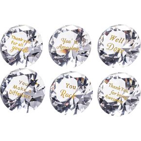 6 Pack Employee Appreciation Gifts Crystal Diamond Paperweight Thank You Gift for Women Men Coworkers Staff Volunteer Recognition