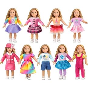 9 Sets American 18 Inch Doll Clothes and Accessories - Outfits Sets - Princess Fashion Bundle for Girl(No Doll)