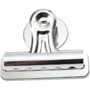 Universal Bulldog Magnetic Clips, Medium, Nickel, 12/Pack