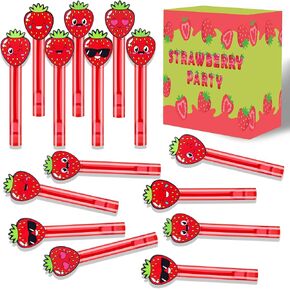 24Pcs Strawberry Bubble Wands for Berry First Party Favors Supplies Decorations, Strawberry Pinata Goodie Bag Stuffers & Classroom Prizes
