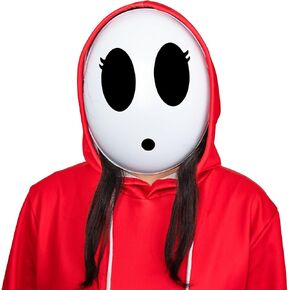 Shy Guy Mask for Halloween Men's Cosplay Costume White Game Mask Halloween Masquerade Props for Kids