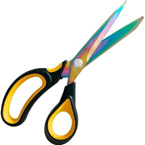 Scissors Multi-Purpose, 9.5" Sharp Sewing Scissors, Professional Heavy Duty Titanium Coating Forged Stainless Steel Shears for Fabric Leather,Dressmaking,Tailoring,Quilting,Home,Office,Art & School
