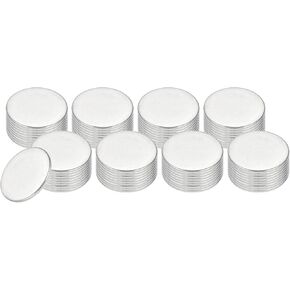 PATIKIL 72 Pcs Metal Stamping Blanks, 14mm Round Stamping Name Tags Stainless Steel Blanks Metal Plate Disc Circle for Laser Engraving Stamping Dog Tags Keychain Making