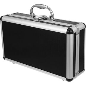 ERINGOGO Aluminum Attache Case - 12inch Lock Metal Briefcase with Ripple Foam, Hard Aluminum Carrying Case for Men, Universal Portable Tool Case for Laptop/Luggage/Instrument Black