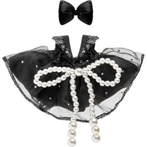Clothes for 17cm Doll, Skirt Set for Dolls, 1 Piece Skirt Outfit Premium Fashion Cute Dress for 17cm Dolls Accessories (NO Doll) (Black Bow)