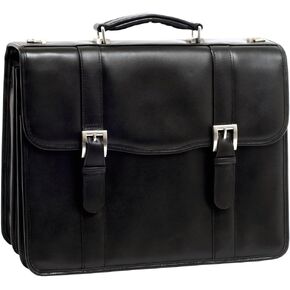 McKLEIN 15" Leather Double Compartment Laptop Briefcase- FLOURNOY