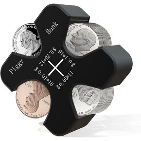 Coin Holder for Car, Portable Car Coin Organizer Change Holder, Can Hold 55 Coins, Change Holder for Car Penny, Nickel, Dime and Quarter,Suitable for The Quarter Wallet Pocket of car Penny Coins.