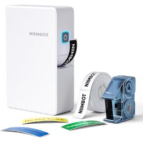 صانع الملصقات Niimbot N1 مع شريط ، تدعم طابعات بلوتوث المحمولة طباعة اللون ، ملصقات صغيرة قابلة لإعادة الشحن للتخزين في الهواء الطلق في المكتب المنزلي ، أبيض