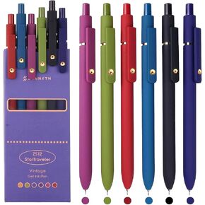 ITAWIXS Gel Pens, 6 Pcs 0.5mm Quick Dry Black Ink Pens Fine Point Smooth Writing Pens, Cute Office School Supplies Gifts for Women