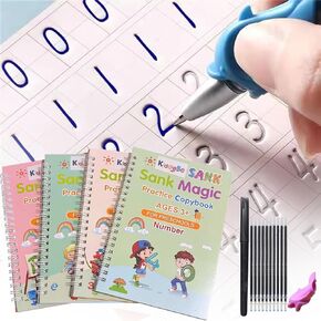 Kiddy Be Preschool tracing workbook Reusable Handwriting Book Kids copybook Magic tracing Letters Numbers Drawing Pen Practice Toddler Writing Age 3-8 Early Learning