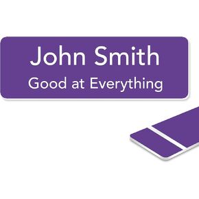 Custom Laser Engraved Name Tag Badges – Personalized Identification Name Badges IDs for Schools Workplaces and Events (White - Black Text, 3x1in)