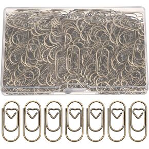 200 Pcs Love Heart Shaped Paper Clips 0.78-inch Small Paper Clip Stainless Steel in Tinplate Paper Clips Holder Cute Mini Paperclips Decorative Paper Clips for Home Office School Desk Organizers