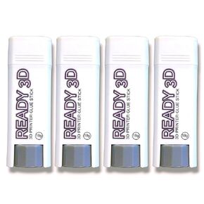 READY3D 3D Printer Glue Stick, Premium Print Bed Adhesive, Non-Toxic, Reduces Warping, for All Build Plates, Square Design, Best for PLA/ABS/PETG/ASA/TPU/PA/PC/PLA+/CF-ABS, Easy Clean up (4 Pack)