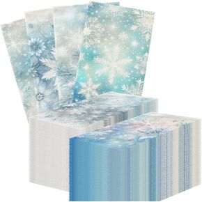 Snowflake Napkins,40pcs Winter Wonderland Snowflake Paper Napkins Disposable Blue Christmas Napkins for Winter Holiday Birthday Party Decorations