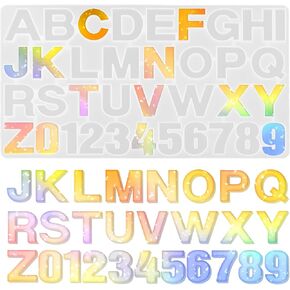 Silicone Letter Number Molds, Alphabet Molds for Epoxy Resin, Uppercase Alphabet Resin Mold for Making Keychains Jewelry DIY Craft Casting