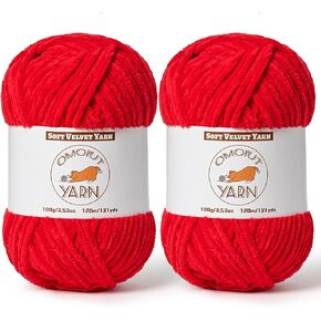 2 Pack Light Yellow Fluffy Velvet Yarn for Crocheting, Chunky Chenille Baby Blanket Yarn for Crochet, Soft Fuzzy Puzzle Yarn for Knitting, (100g/3.53oz Each) Bulky Thick Amigurumi Crochet Yarns