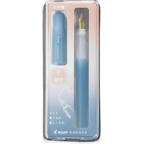 Pilot Kakuno Fountain Pen Madoromi Color Series, Gold (Smiley Face) Fine Nib, Perfect for Beginners and Creative Expression, Light Blue, PFKA-1MDLBF