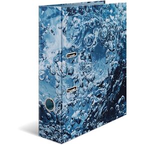 HERMA 19654 A4 Nature Water Folder, 7 cm Wide, Sturdy Cardboard, Coloured Outer and Inner Print with Shaptic Finish, Recipe Folder, Ring Binder, Lever Arch File, Office Folder, Motif Folder
