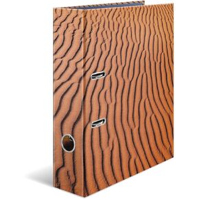 HERMA 19651 Folder A4 Nature Sand 7 cm Wide Sturdy Cardboard Coloured Exterior and Inside Print with Shaptic Finish Recipe Folder Ring Binder Office File Motif Folder