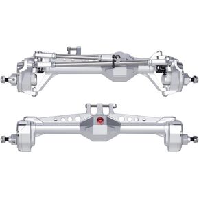 F10 Portal Axles，1/10 RC Aluminum CNC Complete F10 Front & Rear Axles with CNC Machined High Strength Steel Gears for 1/10 RC Crawler Vanquish VS4-10 Axial SCX10 II Upgrades (Silver Portal Axles)