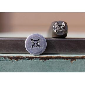 6mm Cat Face Metal Punch Design Stamp - Supply Guy - CH-562