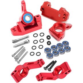 RC Upgrades Parts for 1/10 Rustler VXL 2WD/Stampede VXL 2WD/Slash VXL 2WD/Nitro Slash, ARRCat Alloy Caster Block,Steering Blocks,Rear Stub Axle Carriers,Replace#3736 3632 3752,Red