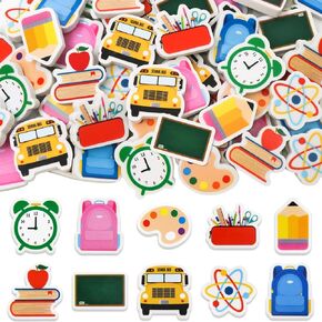 60pcs العودة إلى محو المدارس بشكل كبير للأطفال Mini School Bus School Deval Pencil Pencil Pencher Eraser for Student Chapricty Juds Stationery Homestral Rewards Fords Party Favors
