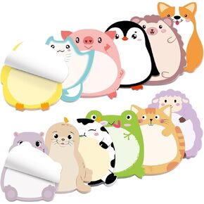 24 Pads Cute Sticky Notes Cartoon Animal Pattern Sticky Notes for Teachers Classrooms 720 Sheets Memo Pads Page Markers Flags Home Office School Supplies
