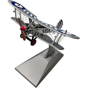 1/72 Scale WWI British Royal Air Force Bristol Bulldog Biplane Propeller Fighter Model, Alloy Diecast Plane, Military Model for Collection