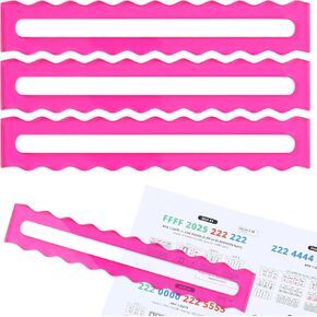 Amyhill 4 Pack Mahjong Line Finder Acrylic Pink Bright Scalloped Mahjong Rules Helper, Beginner Mah-jongg Rules Reader, Mah Jong Accessories Gift for Players Women