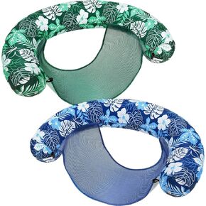 WERNNSAI 2 Pack Inflatable Pool Floats Pool Noodle Chair with Buckle Ring Tanning Floaties with Soft Fabric Covered for Adults Pool Lounger for Summer Swimming Water Beach Party Lake