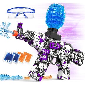 Anstoy Electric Gel Ball Blaster, High-Speed Gelfire Blaster for Orbeez with Eyewear, Splatter Ball Toys for Outdoor Shooting Game Party Gift Ages 14 & Up - Purple Sentinel