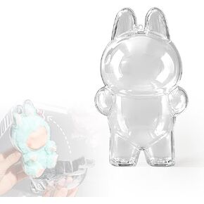 Protective Case for LABUBU The Monsters Exciting Macaron Acrylic Display Stand for Standing LABUBU Series 1 Collectibles,Clear