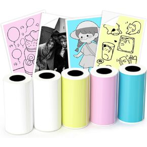 vretti 10 Roll Mini Printer Photo Paper, 57mmx 6m Thermal Printer Paper White for TP2-Y Portable Thermal Pocket Printer Paper for Study Notes, Pictures,Label