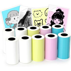 vretti 10 Roll Mini Printer Photo Paper, 57mmx 6m Thermal Printer Paper White for TP2-Y Portable Thermal Pocket Printer Paper for Study Notes, Pictures,Label in Kuwait