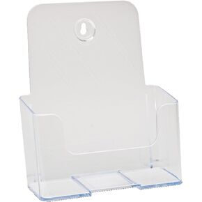 Office Depot Single-Pocket Plastic Literature Holder, 7in.H x 5in.W x 2in.D, Clear, 74901