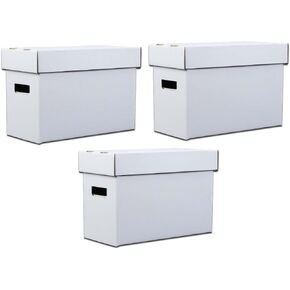 G-Plus 3 Pack Comic Book Storage Box-يحمل 150-175 كاريكاتير ، مربع قصير قابلة للطي وقابل للتكديس ، مقاوم للرطوبة ، كرتون أرشيف